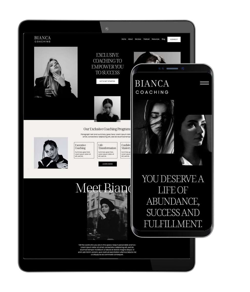 Showit business coach website template. 