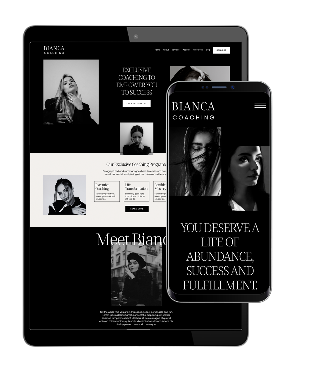 Showit business coach website template. 